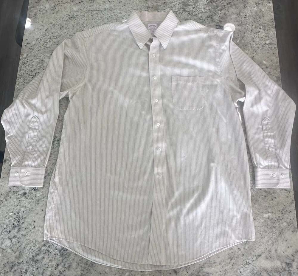 Brooks Brothers 346 Dress Shirt Size 17.5-4/5 Striped Non-Iron